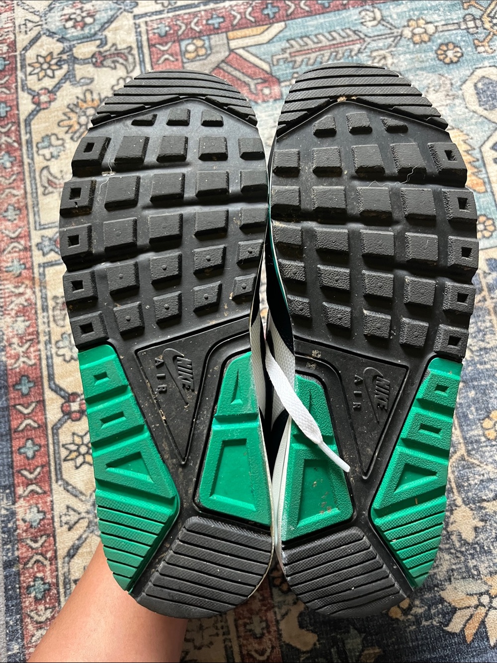 Nike White Black Teal Retro Runner with Coral Accent - Picture 2 of 3